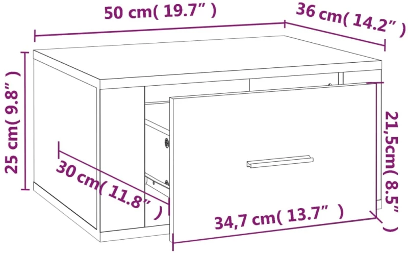 ΚΟΜΟΔΙΝΑ ΕΠΙΤΟΙΧΙΑ 2 ΤΕΜ. SONOMA ΔΡΥΣ 50X36X25 ΕΚ. 816847