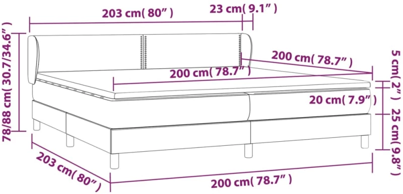 ΚΡΕΒΑΤΙ BOXSPRING ΜΕ ΣΤΡΩΜΑ ΑΝΟΙΧΤΟ ΓΚΡΙ 200X200 ΕΚ. ΥΦΑΣΜΑΤΙΝΟ 3126749