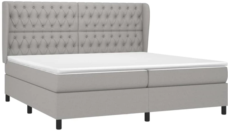 ΚΡΕΒΑΤΙ BOXSPRING ΜΕ ΣΤΡΩΜΑ ΑΝΟΙΧΤΟ ΓΚΡΙ 200X200 ΕΚ. ΥΦΑΣΜΑΤΙΝΟ 3128229