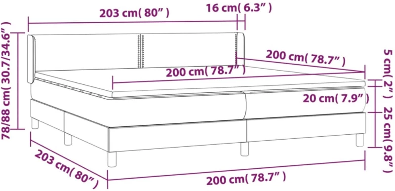 ΚΡΕΒΑΤΙ BOXSPRING ΜΕ ΣΤΡΩΜΑ TAUPE 200X200 ΕΚ. ΥΦΑΣΜΑΤΙΝΟ 3129661