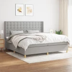 ΚΡΕΒΑΤΙ BOXSPRING ΜΕ ΣΤΡΩΜΑ ΑΝΟΙΧΤΟ ΓΚΡΙ 200X200 ΕΚ. ΥΦΑΣΜΑΤΙΝΟ 3132337