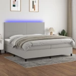 ΚΡΕΒΑΤΙ BOXSPRING ΜΕ ΣΤΡΩΜΑ & LED ΑΝ.ΓΚΡΙ 200X200ΕΚ. ΥΦΑΣΜΑΤΙΝΟ 3134741