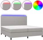 ΚΡΕΒΑΤΙ BOXSPRING ΜΕ ΣΤΡΩΜΑ & LED ΑΝ.ΓΚΡΙ 200X200ΕΚ. ΥΦΑΣΜΑΤΙΝΟ 3134741