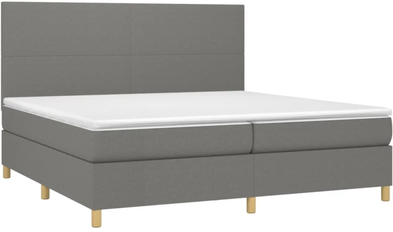 ΚΡΕΒΑΤΙ BOXSPRING ΜΕ ΣΤΡΩΜΑ & LED ΣΚ.ΓΚΡΙ 200X200ΕΚ. ΥΦΑΣΜΑΤΙΝΟ 3135302