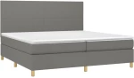 ΚΡΕΒΑΤΙ BOXSPRING ΜΕ ΣΤΡΩΜΑ & LED ΣΚ.ΓΚΡΙ 200X200ΕΚ. ΥΦΑΣΜΑΤΙΝΟ 3135302