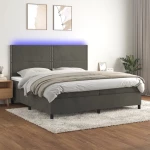 ΚΡΕΒΑΤΙ BOXSPRING ΜΕ ΣΤΡΩΜΑ & LED ΣΚ. ΓΚΡΙ 200X200ΕΚ. ΒΕΛΟΥΔΙΝΟ 3136084