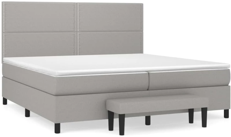 ΚΡΕΒΑΤΙ BOXSPRING ΜΕ ΣΤΡΩΜΑ ΑΝΟΙΧΤΟ ΓΚΡΙ 200X200 ΕΚ. ΥΦΑΣΜΑΤΙΝΟ 3136541