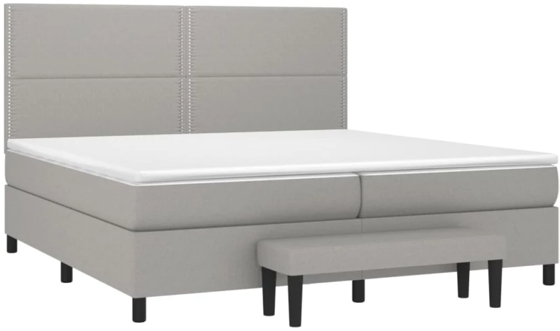 ΚΡΕΒΑΤΙ BOXSPRING ΜΕ ΣΤΡΩΜΑ ΑΝΟΙΧΤΟ ΓΚΡΙ 200X200 ΕΚ. ΥΦΑΣΜΑΤΙΝΟ 3136541