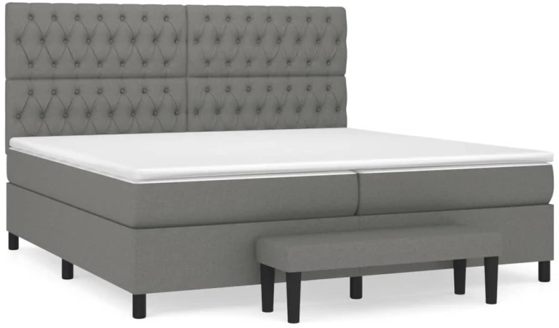 ΚΡΕΒΑΤΙ BOXSPRING ΜΕ ΣΤΡΩΜΑ ΣΚΟΥΡΟ ΓΚΡΙ 200X200 ΕΚ. ΥΦΑΣΜΑΤΙΝΟ 3136862