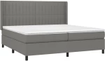 ΚΡΕΒΑΤΙ BOXSPRING ΜΕ ΣΤΡΩΜΑ & LED ΣΚ.ΓΚΡΙ 200X200ΕΚ. ΥΦΑΣΜΑΤΙΝΟ 3138502