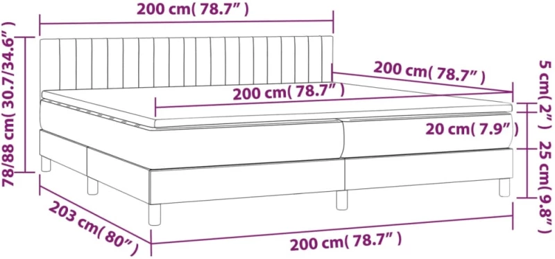 ΚΡΕΒΑΤΙ BOXSPRING ΜΕ ΣΤΡΩΜΑ ΣΚΟΥΡΟ ΚΑΦΕ 200X200 ΕΚ. ΥΦΑΣΜΑΤΙΝΟ 3140244