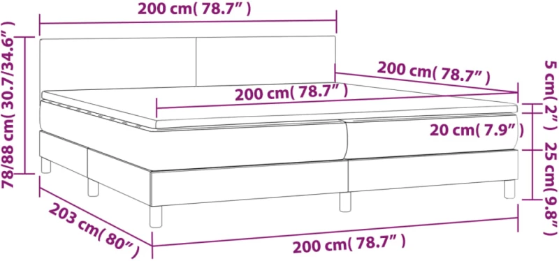 ΚΡΕΒΑΤΙ BOXSPRING ΜΕ ΣΤΡΩΜΑ ΣΚΟΥΡΟ ΚΑΦΕ 200X200 ΕΚ. ΥΦΑΣΜΑΤΙΝΟ 3140484