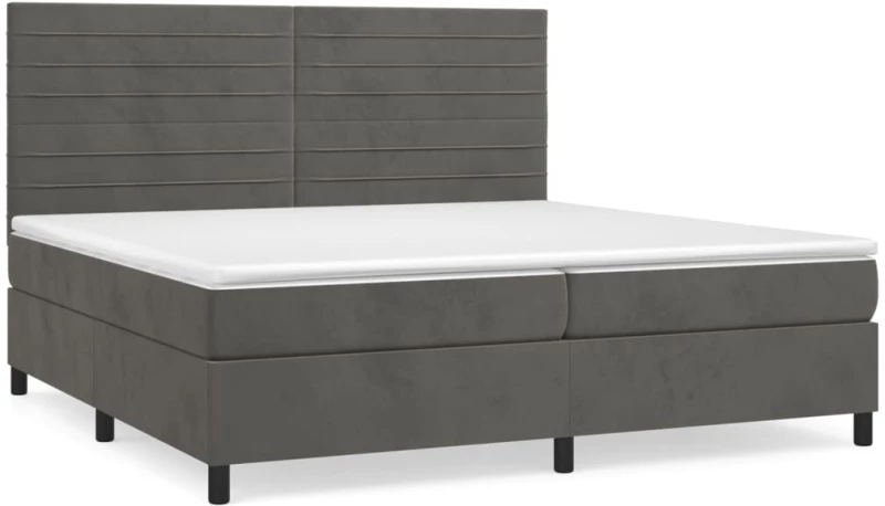 ΚΡΕΒΑΤΙ BOXSPRING ΜΕ ΣΤΡΩΜΑ ΣΚΟΥΡΟ ΓΚΡΙ 200X200 ΕΚ. ΒΕΛΟΥΔΙΝΟ 3143104
