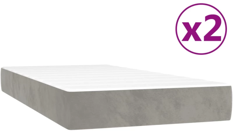 ΚΡΕΒΑΤΙ BOXSPRING ΜΕ ΣΤΡΩΜΑ ΑΝΟΙΧΤΟ ΓΚΡΙ 200X200 ΕΚ. ΒΕΛΟΥΔΙΝΟ 3144351