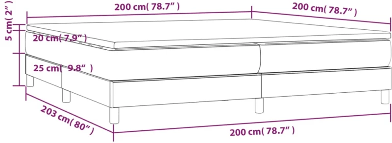 ΚΡΕΒΑΤΙ BOXSPRING ΜΕ ΣΤΡΩΜΑ ΣΚΟΥΡΟ ΜΠΛΕ 200X200 ΕΚ. ΒΕΛΟΥΔΙΝΟ 3144355