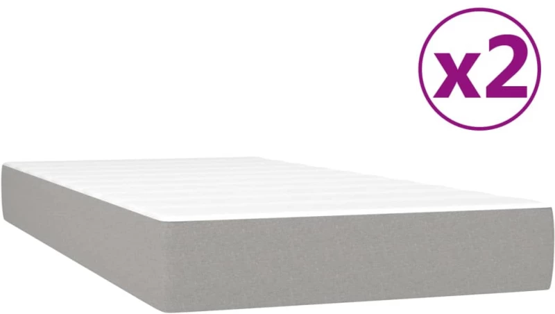 ΚΡΕΒΑΤΙ BOXSPRING ΜΕ ΣΤΡΩΜΑ ΑΝΟΙΧΤΟ ΓΚΡΙ 200X200 ΕΚ. ΥΦΑΣΜΑΤΙΝΟ 3144546