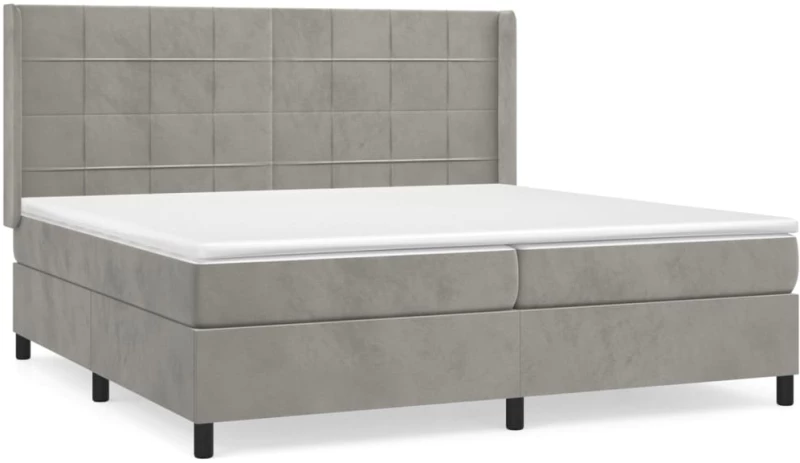 ΚΡΕΒΑΤΙ BOXSPRING ΜΕ ΣΤΡΩΜΑ ΑΝΟΙΧΤΟ ΓΚΡΙ 200X200 ΕΚ. ΒΕΛΟΥΔΙΝΟ 3132699