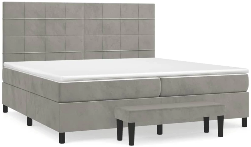 ΚΡΕΒΑΤΙ BOXSPRING ΜΕ ΣΤΡΩΜΑ ΑΝΟΙΧΤΟ ΓΚΡΙ 200X200 ΕΚ. ΒΕΛΟΥΔΙΝΟ 3137863