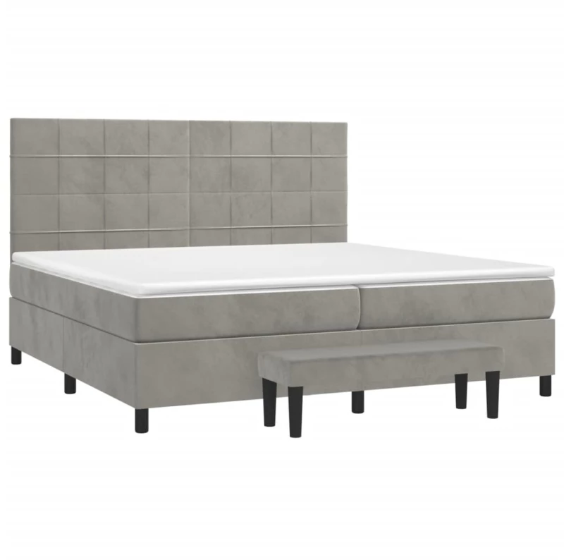 ΚΡΕΒΑΤΙ BOXSPRING ΜΕ ΣΤΡΩΜΑ ΑΝΟΙΧΤΟ ΓΚΡΙ 200X200 ΕΚ. ΒΕΛΟΥΔΙΝΟ 3137863