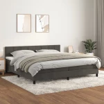 ΚΡΕΒΑΤΙ BOXSPRING ΜΕ ΣΤΡΩΜΑ ΣΚΟΥΡΟ ΓΚΡΙ 200X200 ΕΚ. ΒΕΛΟΥΔΙΝΟ 3141324