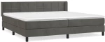 ΚΡΕΒΑΤΙ BOXSPRING ΜΕ ΣΤΡΩΜΑ ΣΚΟΥΡΟ ΓΚΡΙ 200X200 ΕΚ. ΒΕΛΟΥΔΙΝΟ 3130980