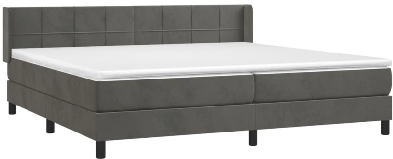 ΚΡΕΒΑΤΙ BOXSPRING ΜΕ ΣΤΡΩΜΑ ΣΚΟΥΡΟ ΓΚΡΙ 200X200 ΕΚ. ΒΕΛΟΥΔΙΝΟ 3130980