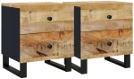 ΚΟΜΟΔΙΝΑ 2 ΤΕΜ. 40 X 33 X 46 ΕΚ. ΑΠΟ ΜΑΣΙΦ ΞΥΛΟ ΜΑΝΓΚΟ 345215