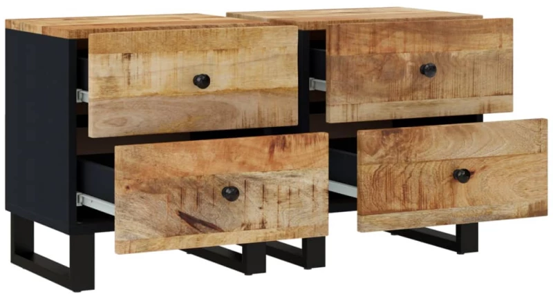 ΚΟΜΟΔΙΝΑ 2 ΤΕΜ. 40 X 33 X 46 ΕΚ. ΑΠΟ ΜΑΣΙΦ ΞΥΛΟ ΜΑΝΓΚΟ 345215