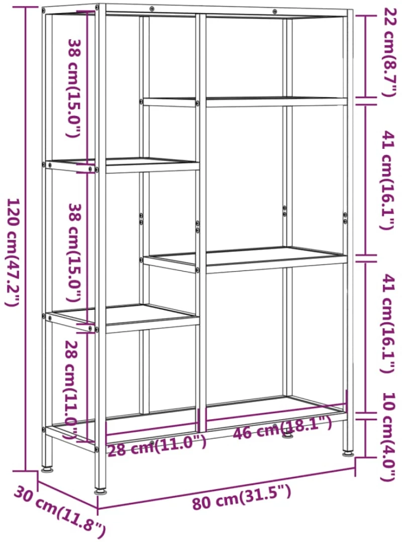 ΒΙΒΛΙΟΘΗΚΗ 80 X 30 X 120 ΕΚ. ΑΠΟ ΑΤΣΑΛΙ ΚΑΙ ΕΠΕΞΕΡΓΑΣΜΕΝΟ ΞΥΛΟ 336357