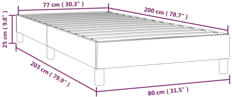 ΠΛΑΙΣΙΟ ΚΡΕΒΑΤΙΟΥ BOXSPRING ΣΚΟΥΡΟ ΓΚΡΙ 80X200 ΕΚ. ΒΕΛΟΥΔΙΝΟ 3120737
