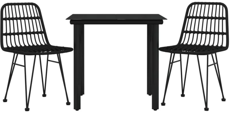 ΣΕΤ ΕΠΙΠΛΩΝ BISTRO ΚΗΠΟΥ 3 ΤΕΜ. ΑΠΟ ΜΑΥΡΟ ΣΥΝΘΕΤΙΚΟ ΡΑΤΑΝ 3157894