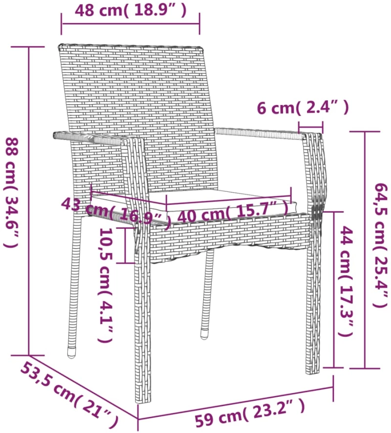 ΣΕΤ ΤΡΑΠΕΖΑΡΙΑΣ ΚΗΠΟΥ 5 ΤΕΜΑΧΙΩΝ ΜΑΥΡΟ ΣΥΝΘ. ΡΑΤΑΝ ΜΕ ΜΑΞΙΛΑΡΙΑ 3185120