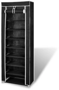 ΥΦΑΣΜΑΤΙΝΗ ΠΑΠΟΥΤΣΟΘΗΚΗ ΜΕ ΚΑΛΥΜΜΑ 57 X 29 X 162 CM ΜΑΥΡΟ 240491