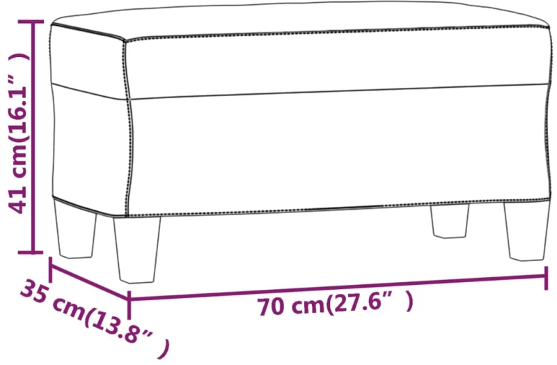 ΠΑΓΚΟΣ ΓΚΡΙ 70 X 35 X 41 ΕΚ. ΑΠΟ ΣΥΝΘΕΤΙΚΟ ΔΕΡΜΑ 349442