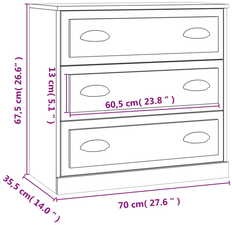 ΝΤΟΥΛΑΠΙ ΓΥΑΛΙΣΤΕΡΟ ΛΕΥΚΟ 70X35,5X67,5 ΕΚ. ΕΠΕΞΕΡΓΑΣΜΕΝΟ ΞΥΛΟ 816226