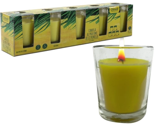 Κερί 45g Άρωμα Lemongrass Σε Γυάλινο Ποτήρι Φ5x6cm Σετ 5Τμχ