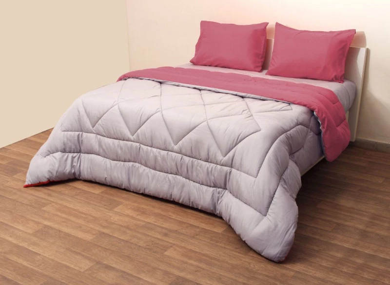 Πάπλωμα Δίχρωμο Υπέρδιπλο 220x240 Microfiber Φούξια/Γκρι