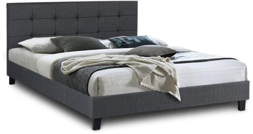 Κρεβάτι Sissy Megapap υφασμάτινο χρώμα ανθρακί 160x200εκ.