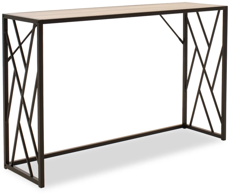 Κονσόλα Ivy pakoworld χρώμα καρυδί-μαύρο 120x35x75εκ