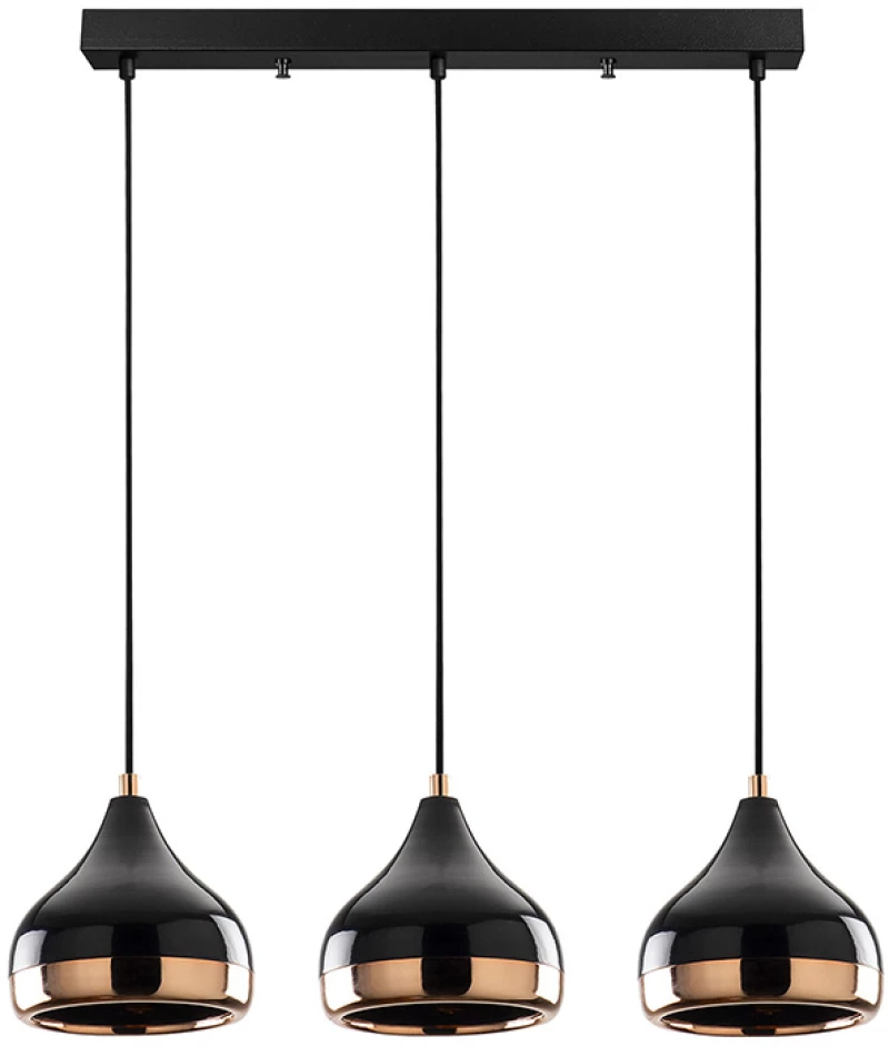 Φωτιστικό οροφής τρίφωτο Elprecious pakoworld E27 μαύρο-bronze 67x17x110εκ