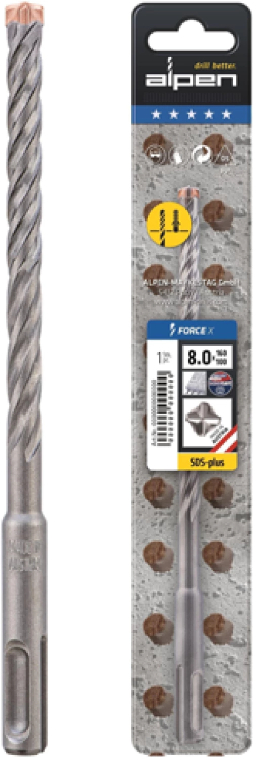 Τρυπάνι SDS PLUS Τετράκοπο Alpen 6X260