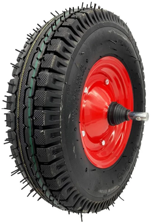 Ρόδα σαμπρέλας με άξονα 365mm 400-8  3.1kg  8Λινά (2 τρύπες στον άξονα)