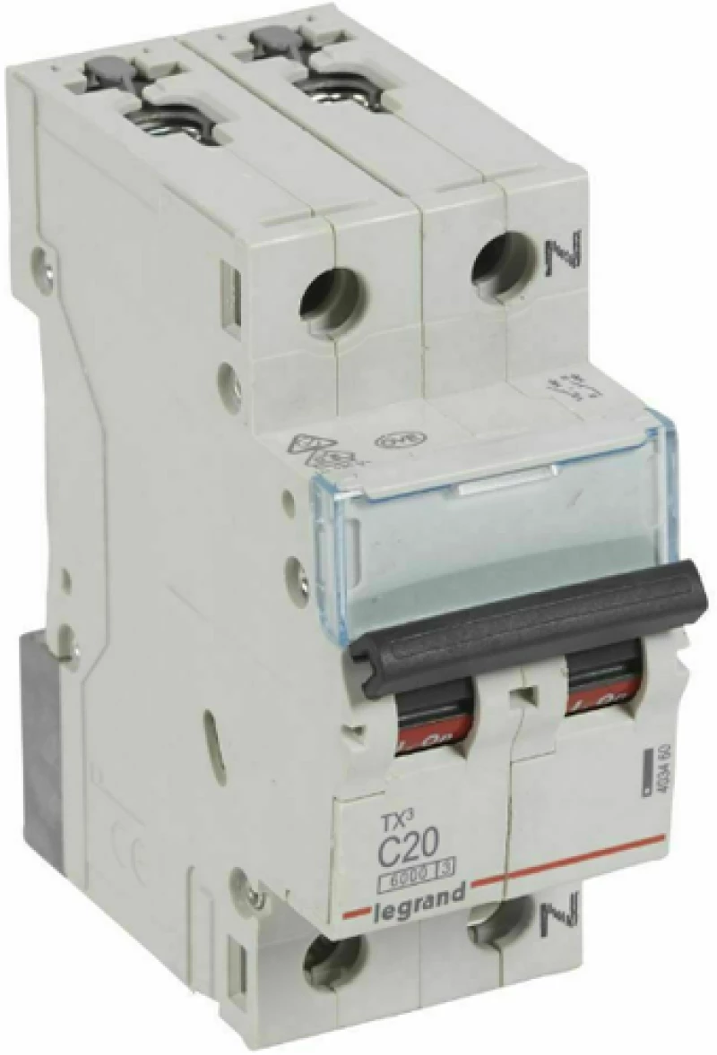 Legrand Αυτόματη Ασφάλεια 20A Διπολική C20A 6kA 230V L+N 403460