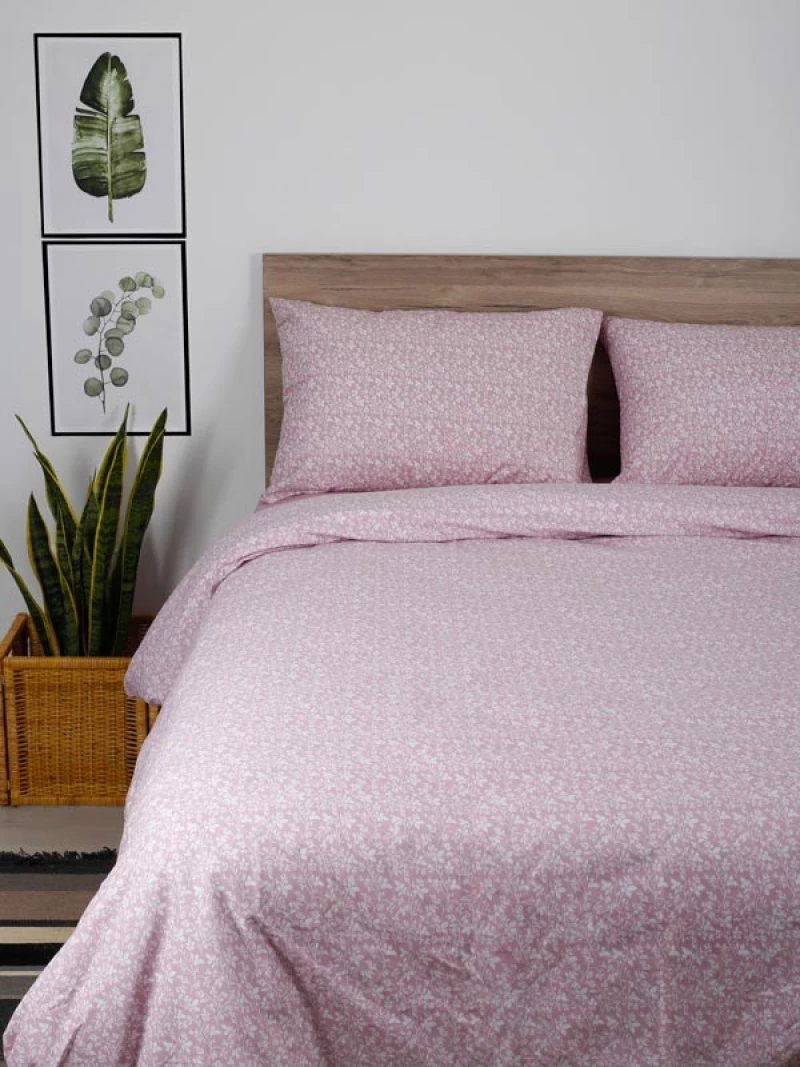 Σετ Σεντόνια Cotton Feelings 920 Pink Διπλό με λάστιχο (150x205+30)