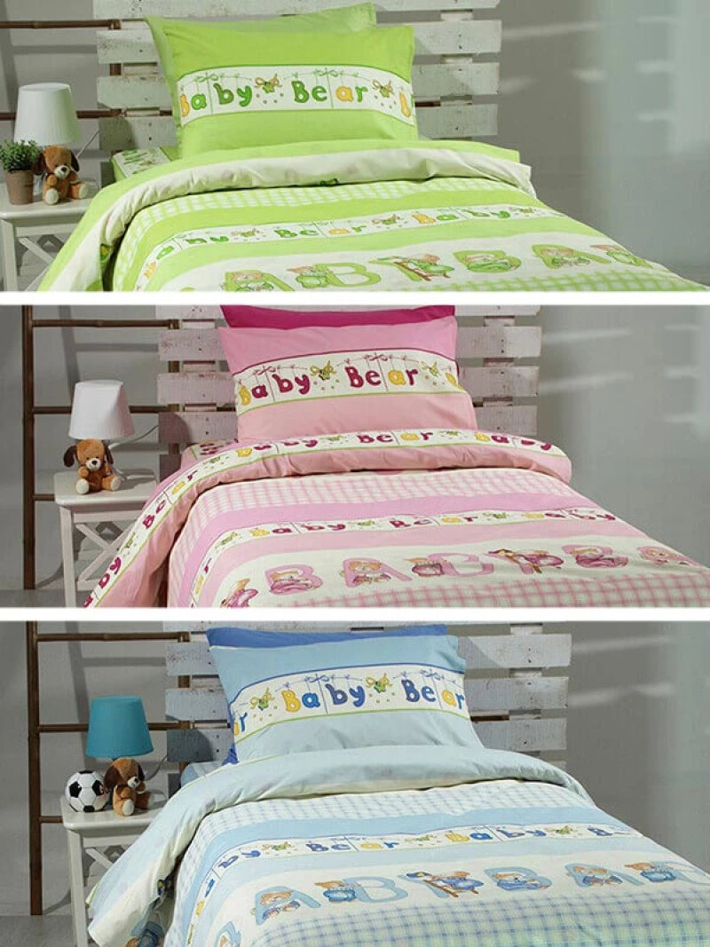 Σετ Σεντόνια Cotton Feelings εμπριμέ 8481 green Μονό (165x270)