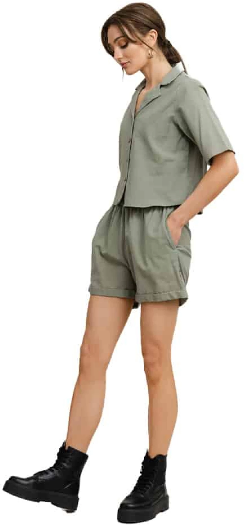 Shorts Rut + Circle Alina Light Army Green