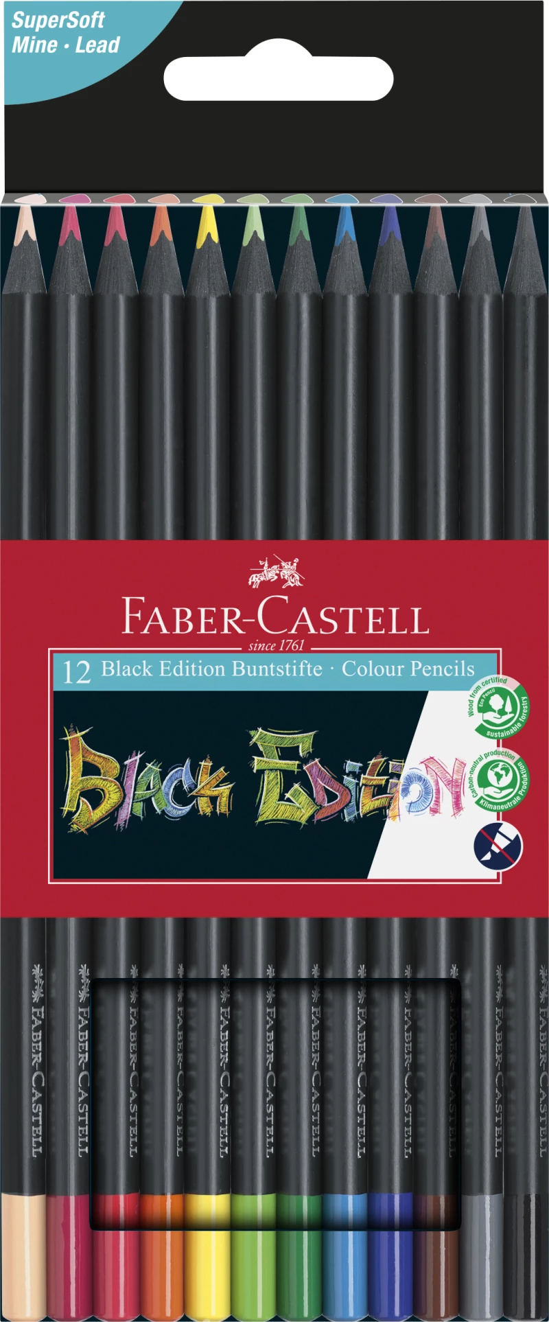ΞΥΛΟΜΠΟΓΙΕΣ FABER CASTELL 12 ΧΡΩΜΑΤΑ BLACK EDITION 116412