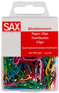 ΣΥΝΔΕΤΗΡΕΣ 2,5CM ΧΡΩΜΑΤΙΣΤΟΙ ΣΕ BLISTER 100 ΤΕΜΑΧΙΩΝ SAX
