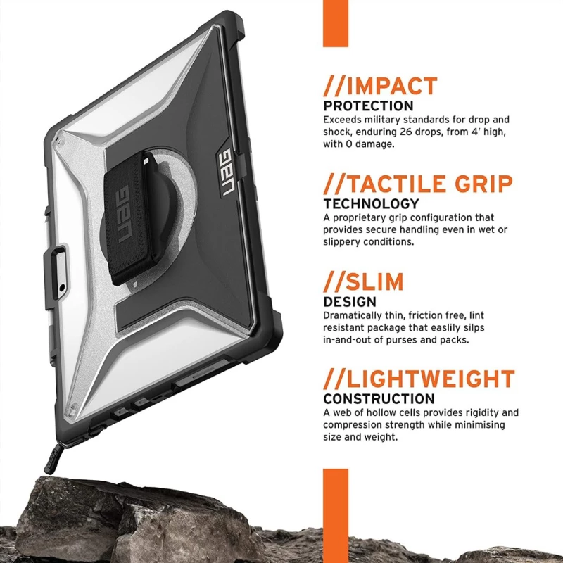 Θήκη UAG PLASMA SHELL w/ strap για MICROSOFT Surface Pro 9 - ΜΑΥΡΟ ΔΙΑΦΑΝΟ - 324012114343