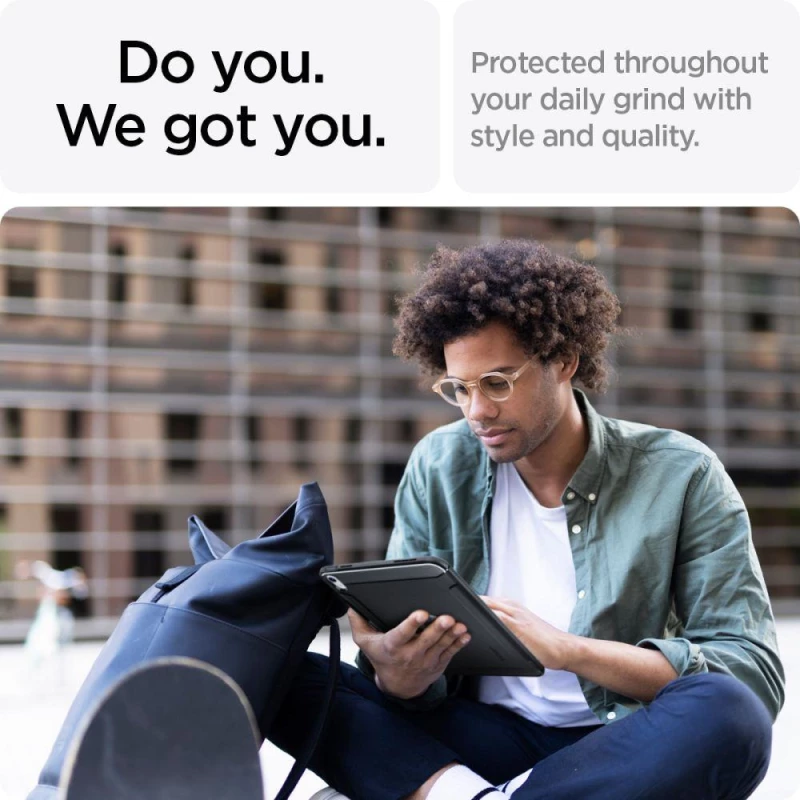 Θήκη Spigen SGP RUGGED ARMOR για Apple iPad AIR 5 10.9 2022 - ΜΑΥΡΟ - ACS05552